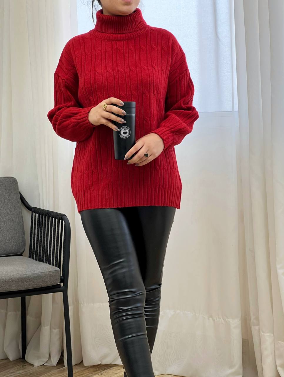 پلیور بافت یقه اسکی کد 3269