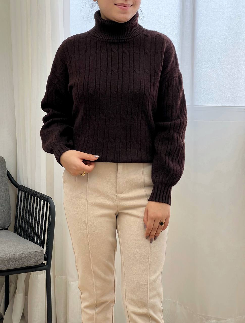 پلیور بافت یقه اسکی کد 3269