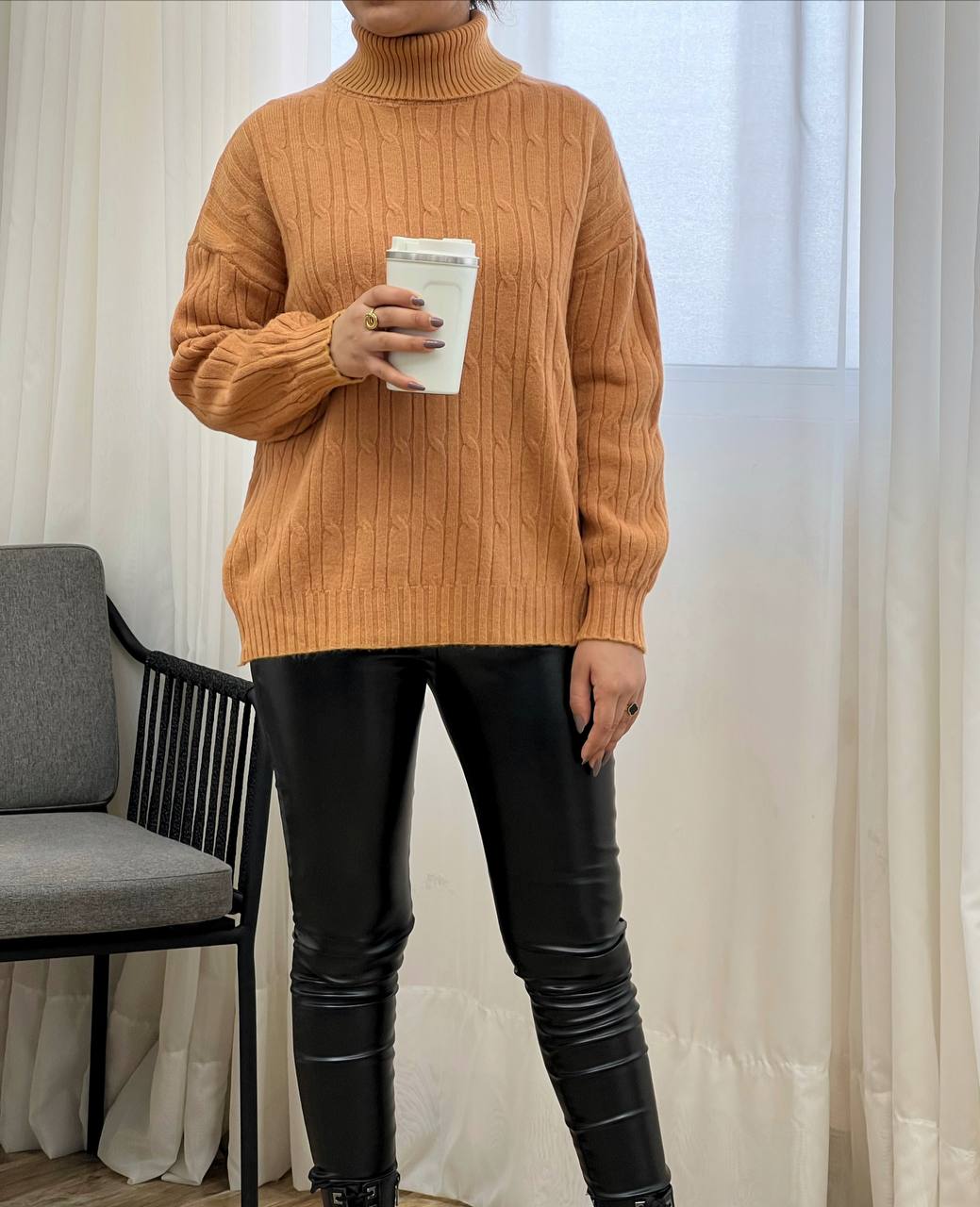 پلیور بافت یقه اسکی کد 3269