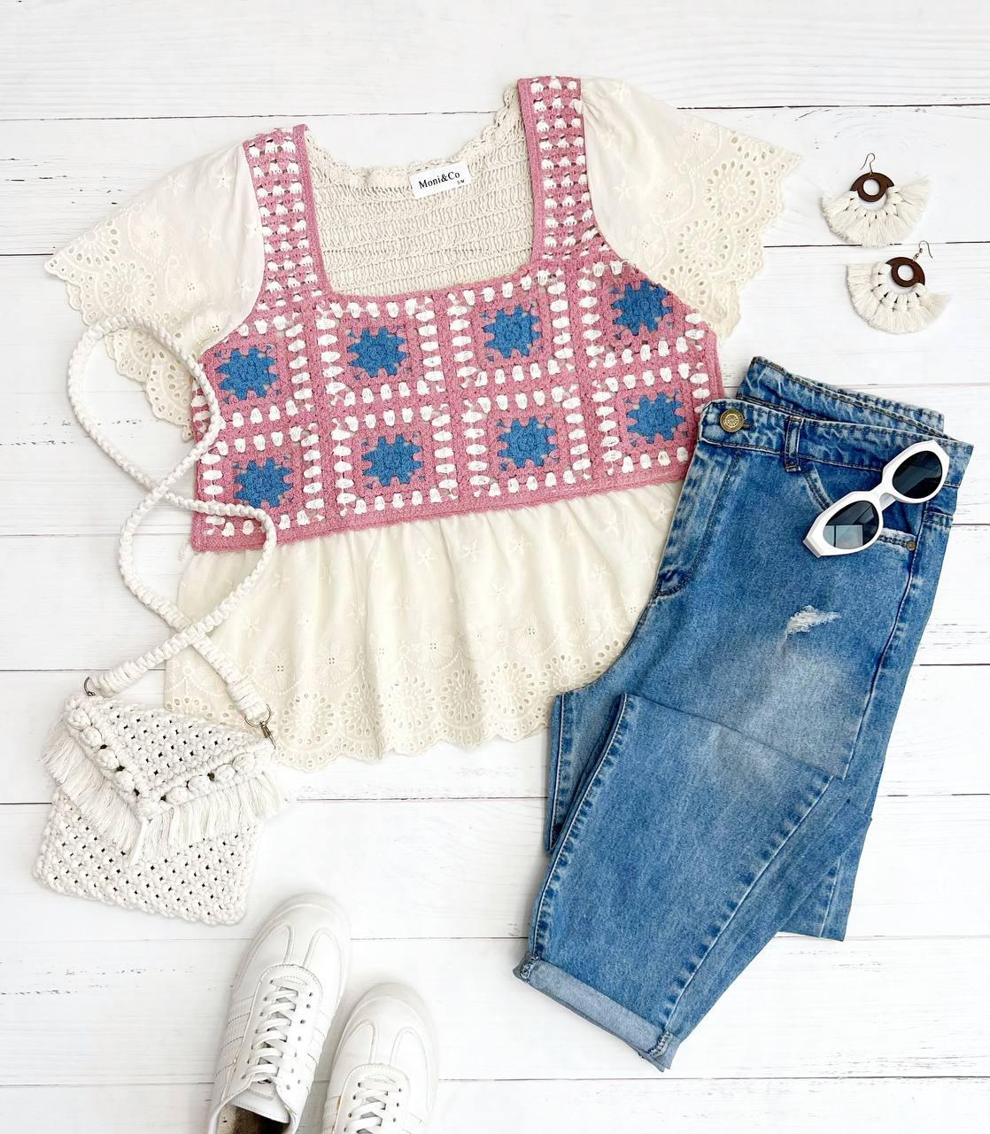 بلوز قلاب بافی خامه دوزی کد 3271