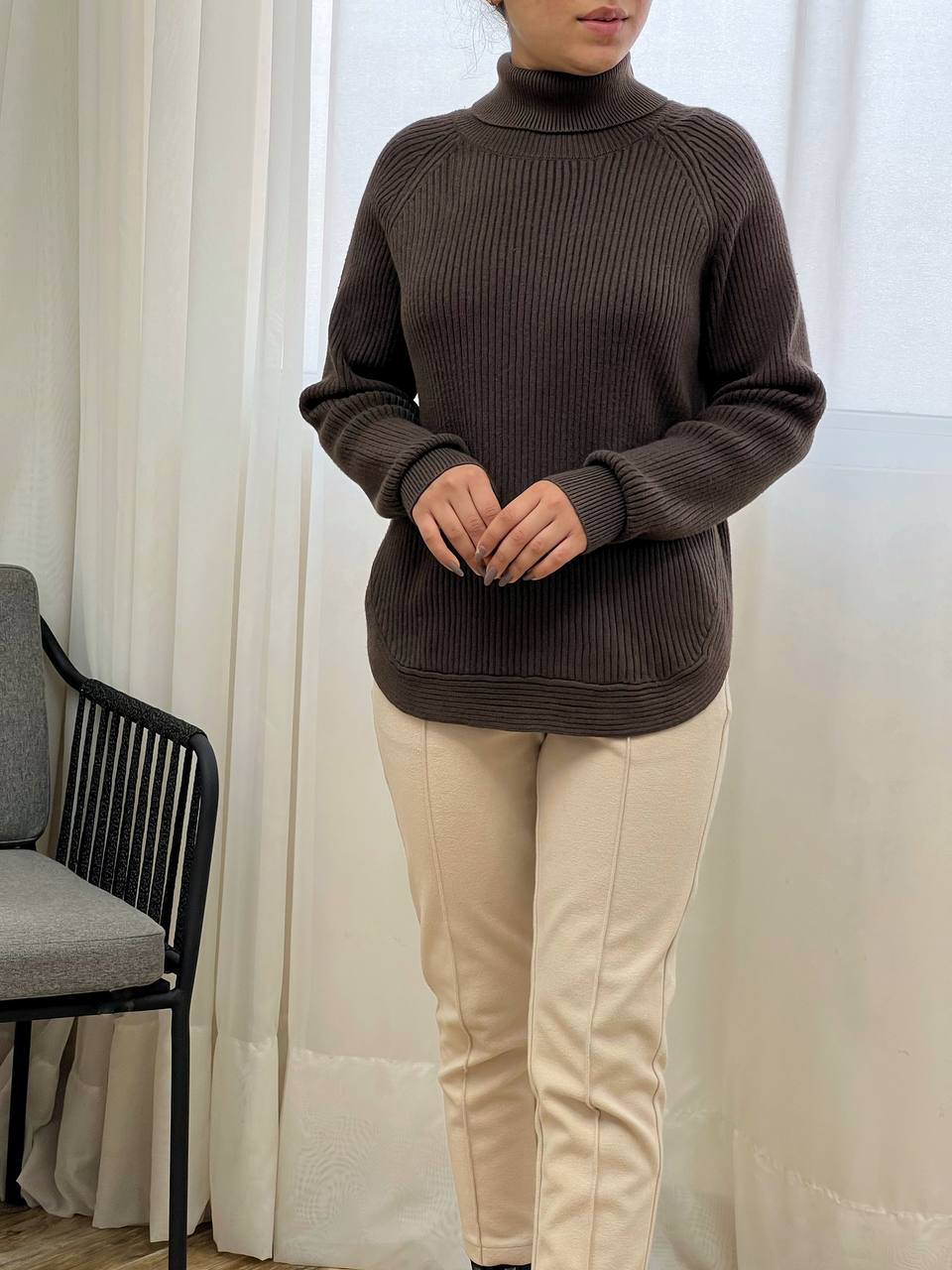 پلیور بافت یقه اسکی بغل هلال کد 3274