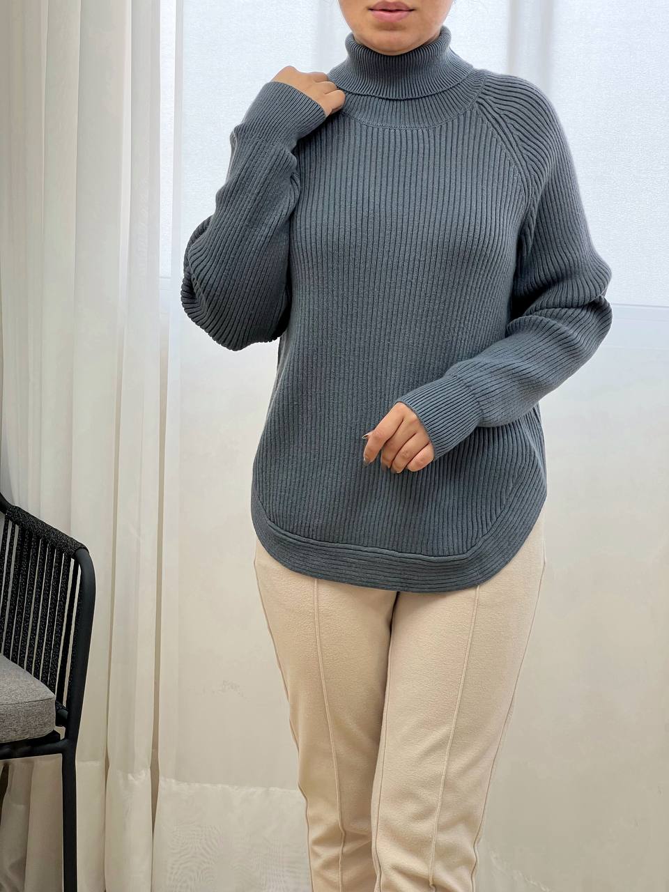 پلیور بافت یقه اسکی بغل هلال کد 3274