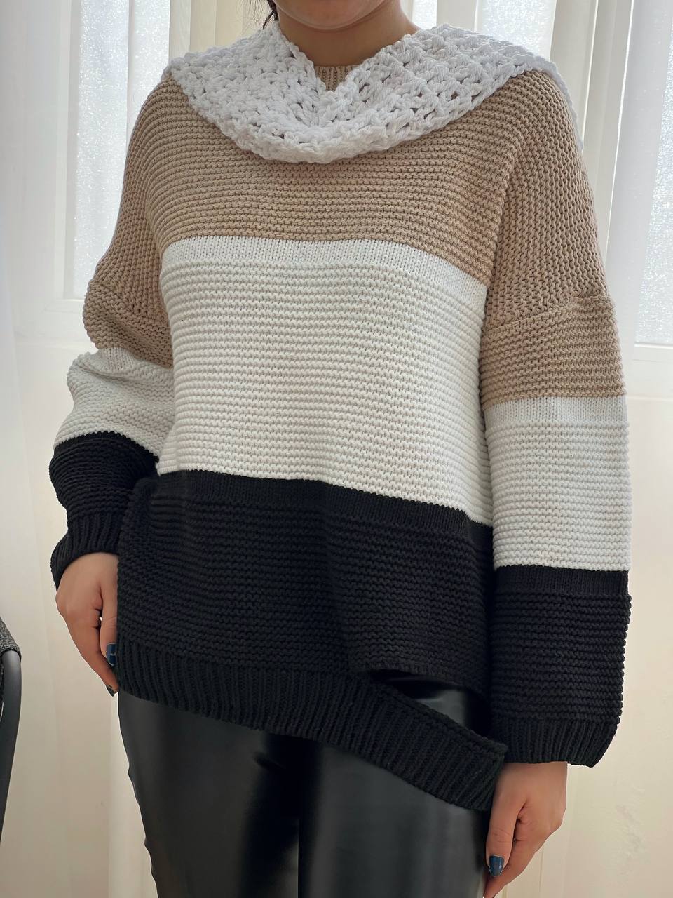 پلیور بافت سه رنگ کد 3275