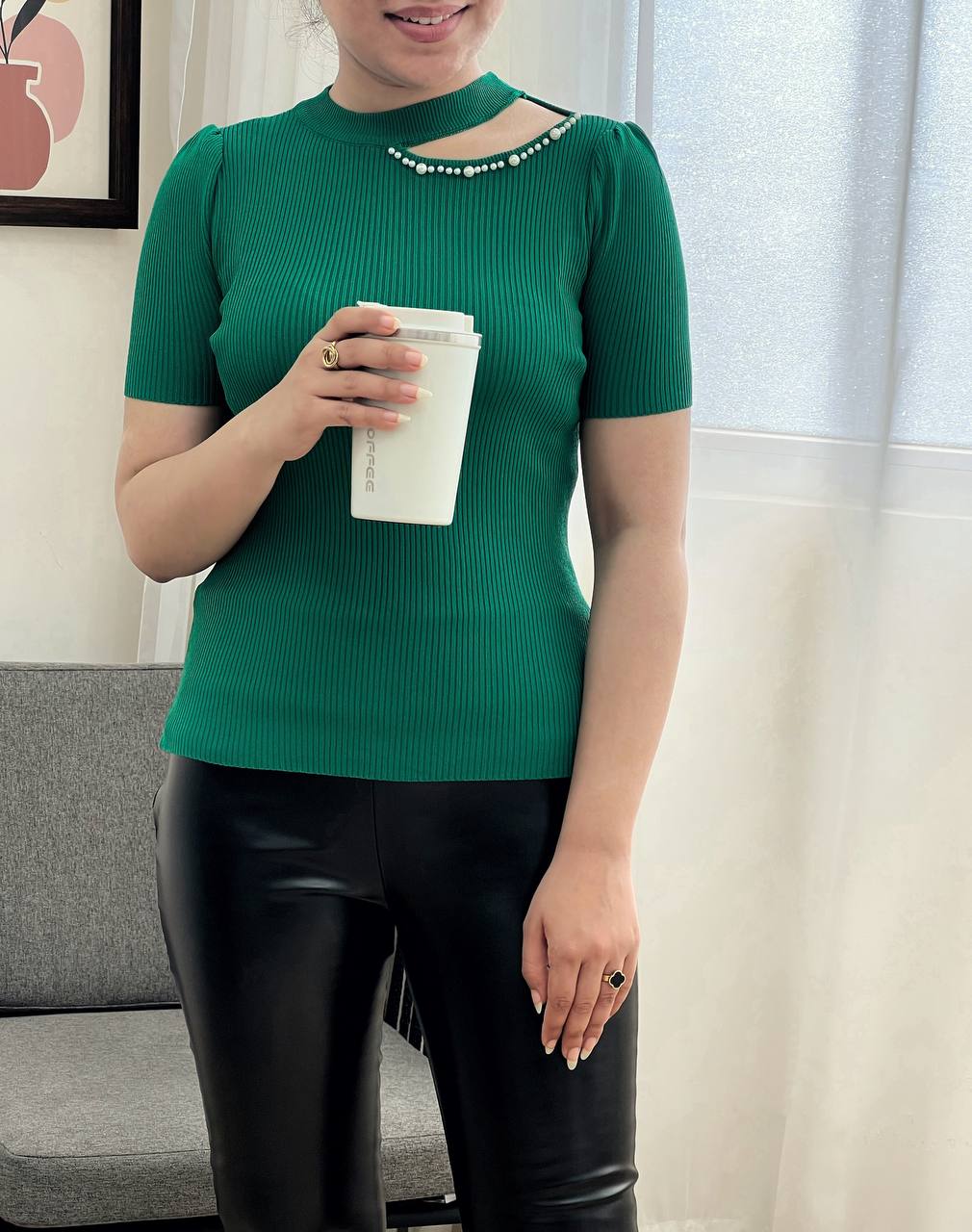 بلوز بافت مروارید کد 3276