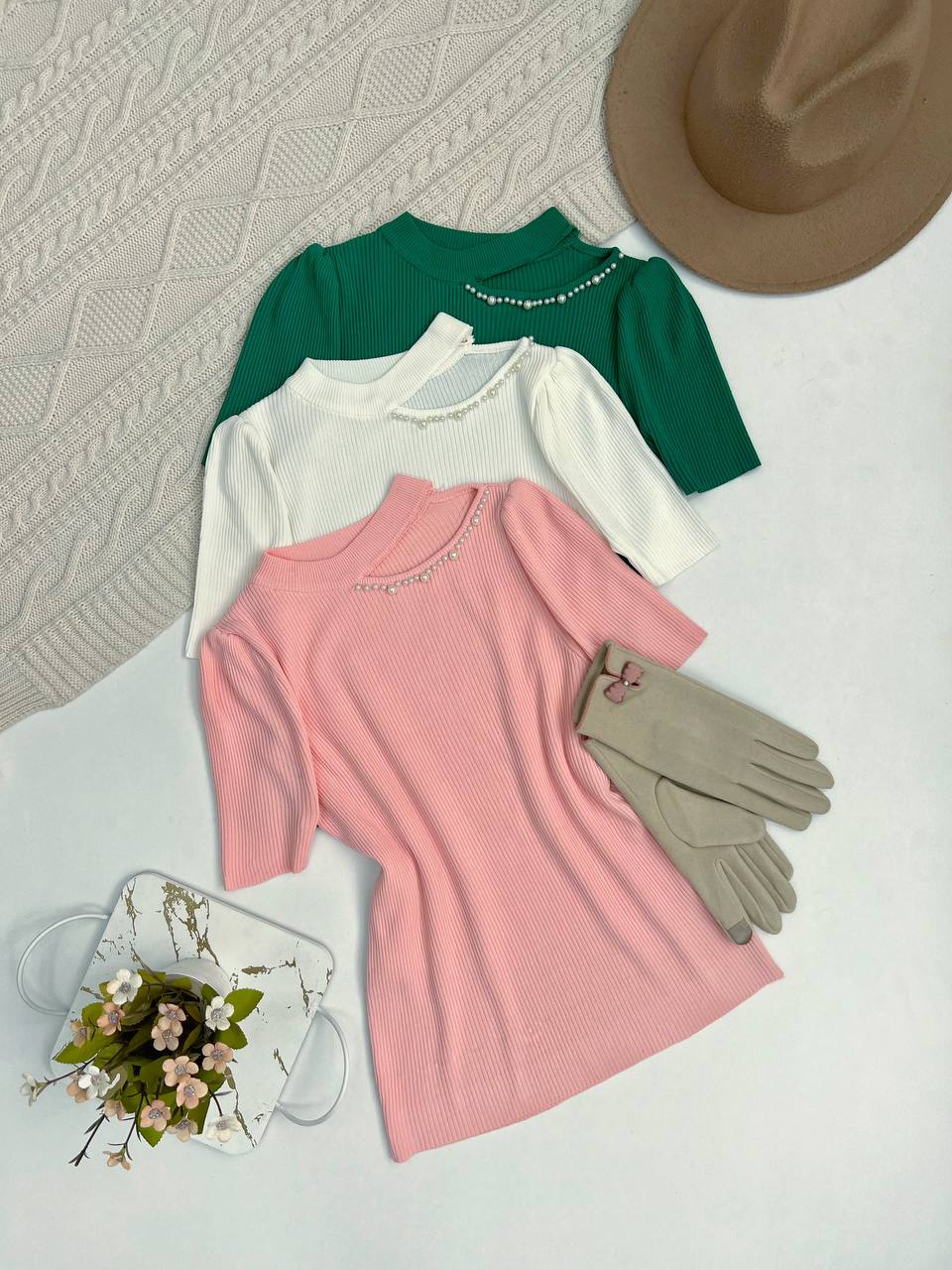 بلوز بافت مروارید کد 3276