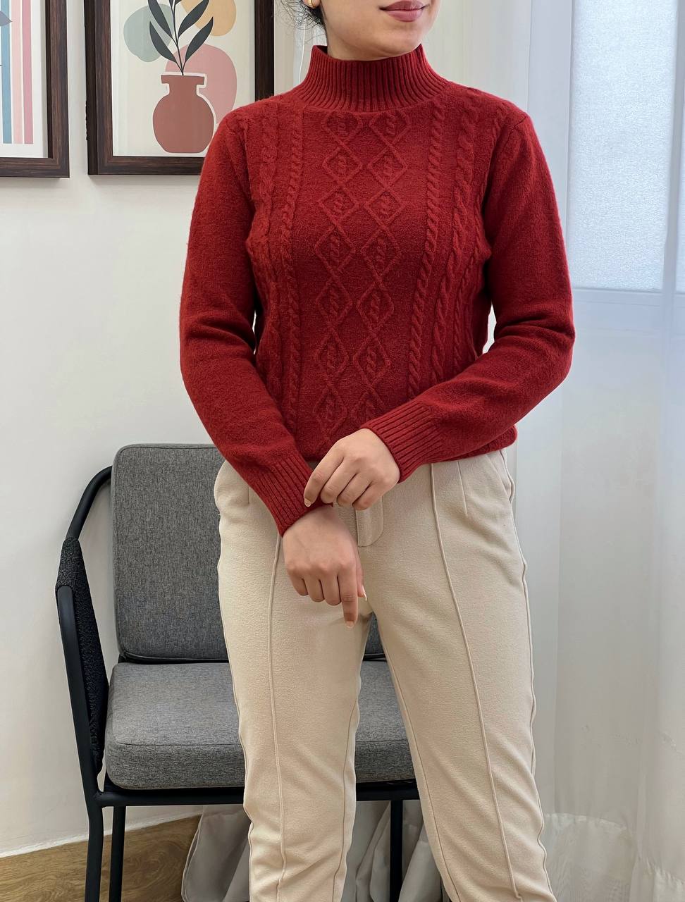 پلیور بافت زنجیری 1 کد 3278