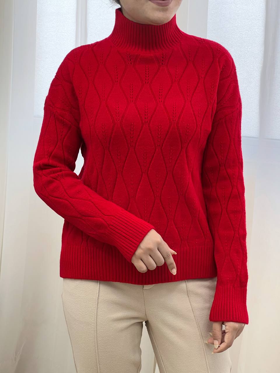 پلیور بافت لوزی کد 3279