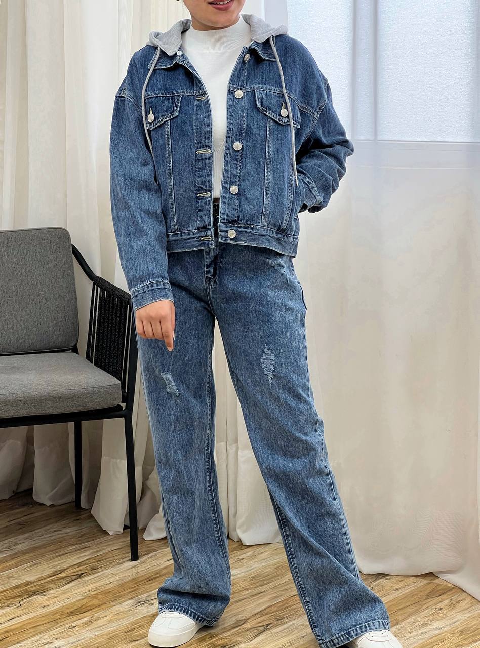 کت جین پشت دکمه کد 3280