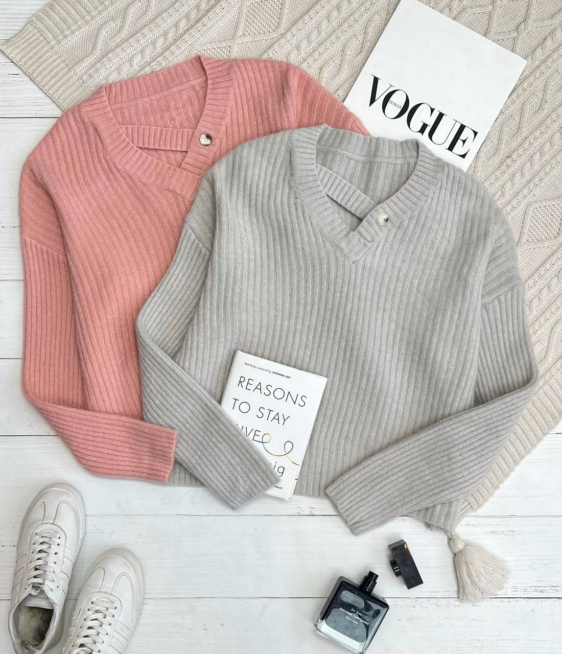 پلیور بافت یقه 7 تک دکمه کد 3282