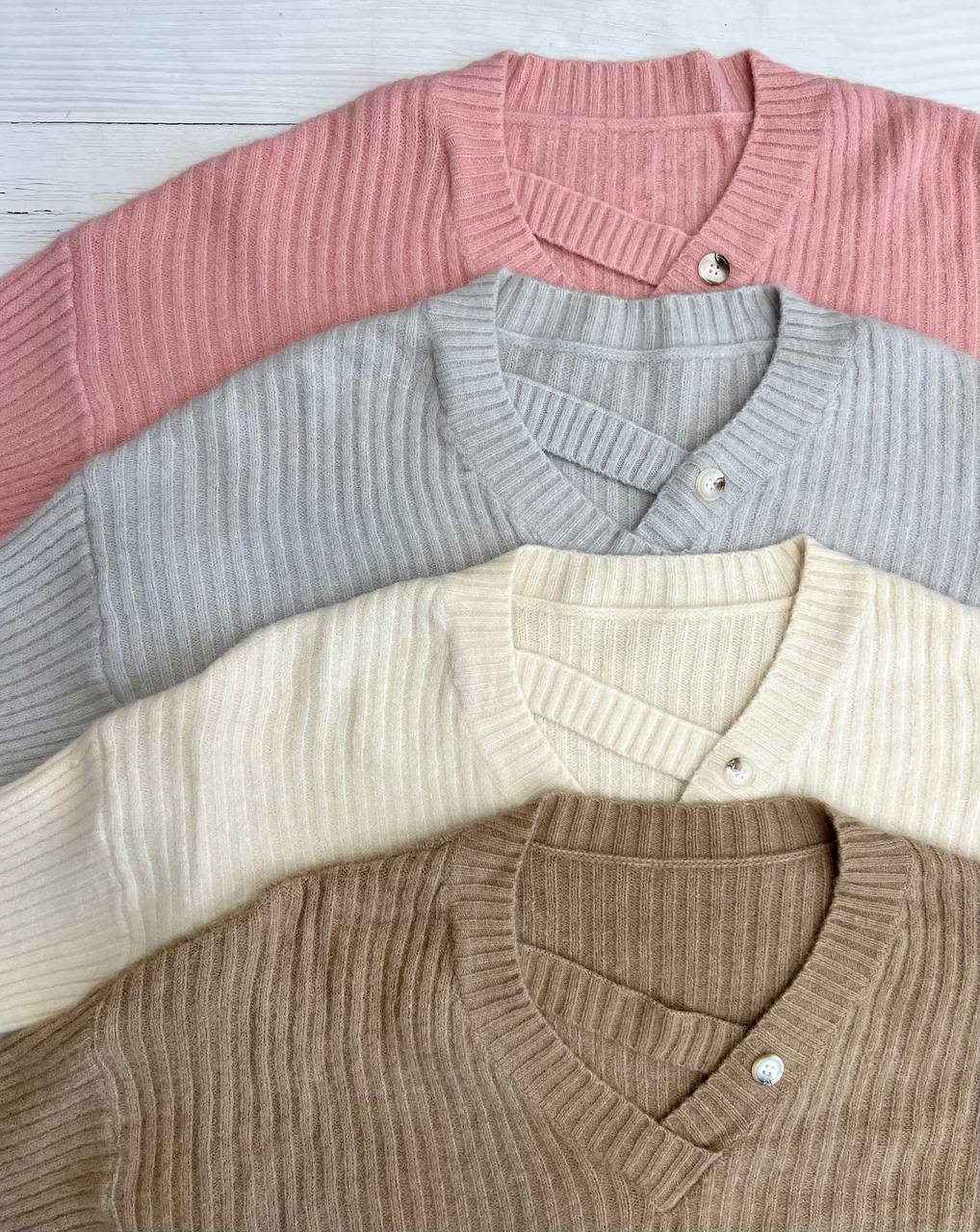 پلیور بافت یقه 7 تک دکمه کد 3282