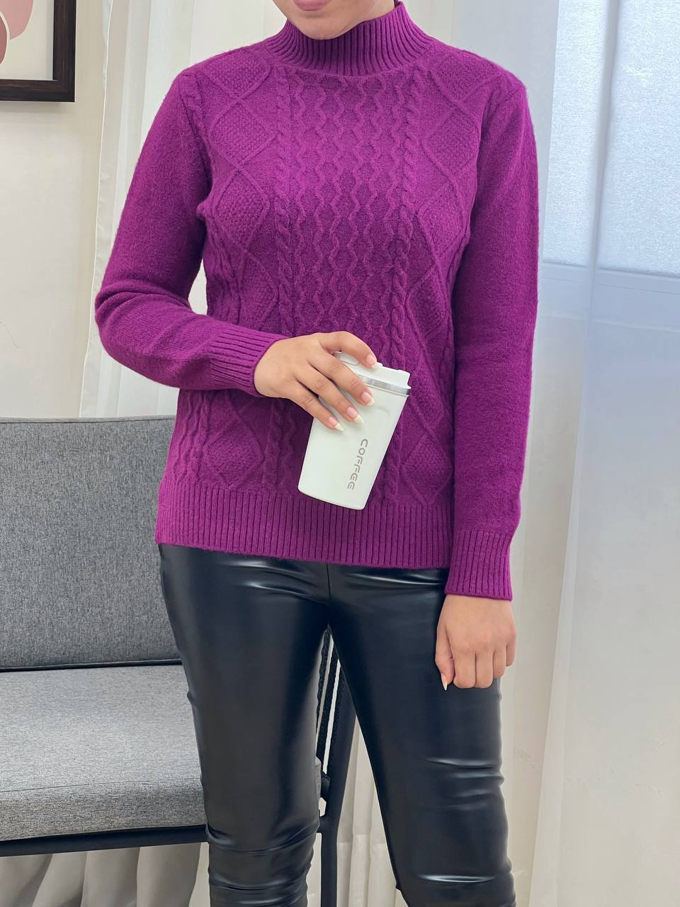 پلیور بافت زنجیری 2 کد 3285