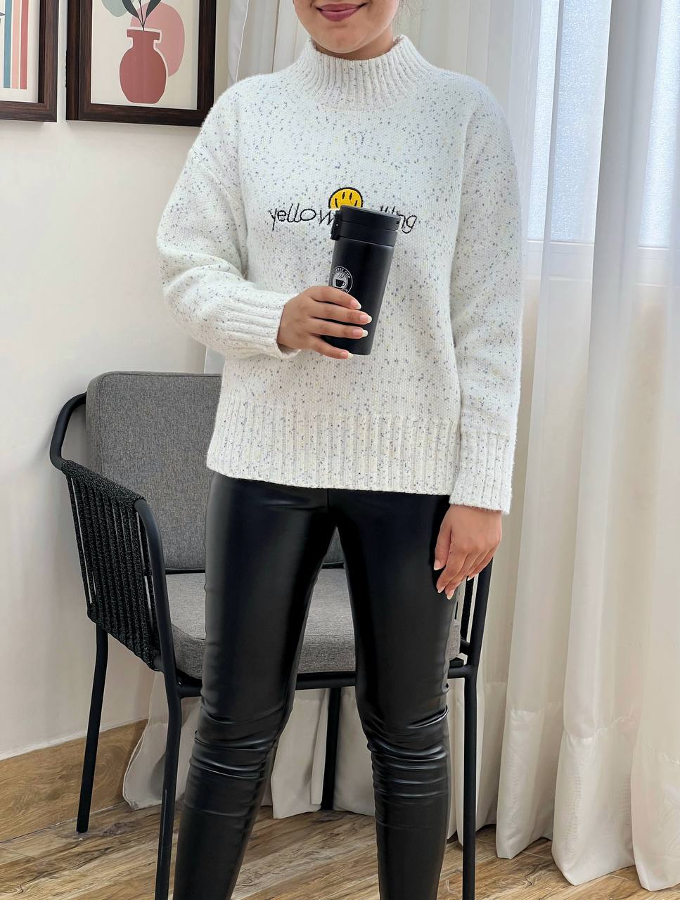 پلیور بافت مخمل اسمایل کد 3291