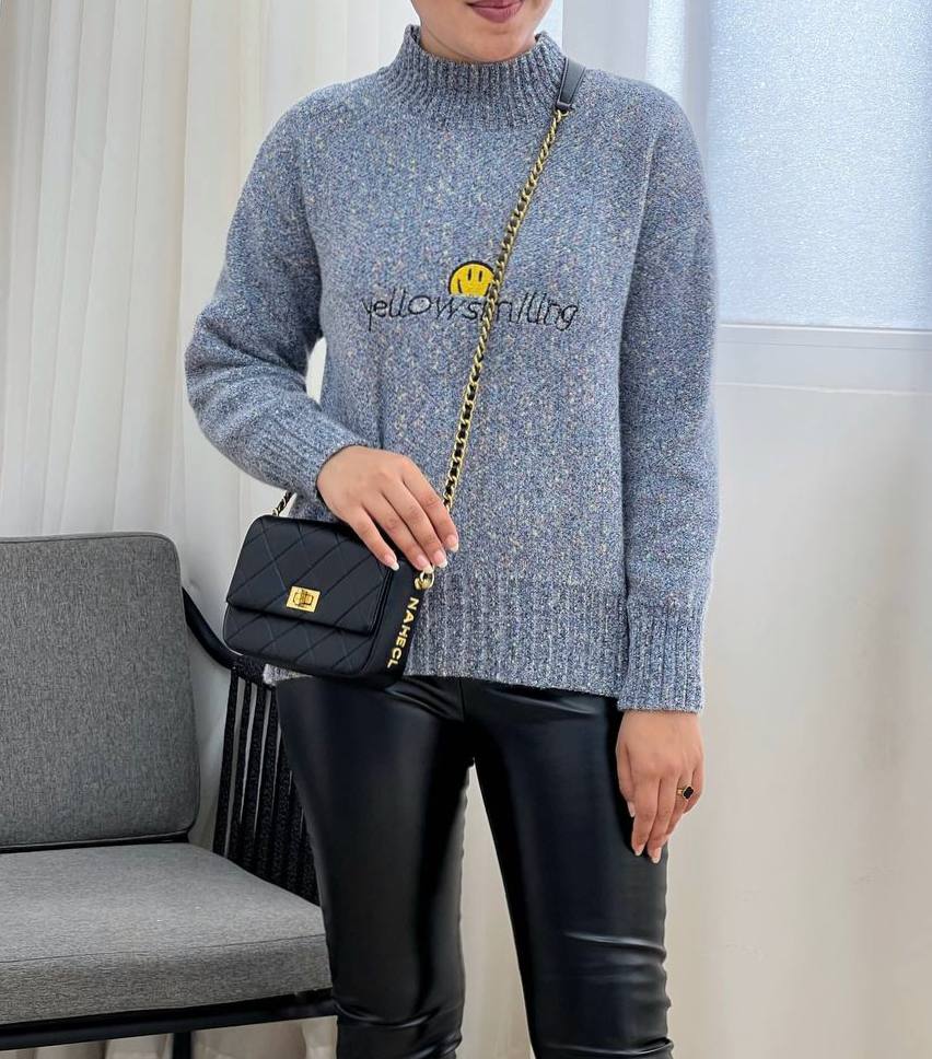 پلیور بافت مخمل اسمایل کد 3291