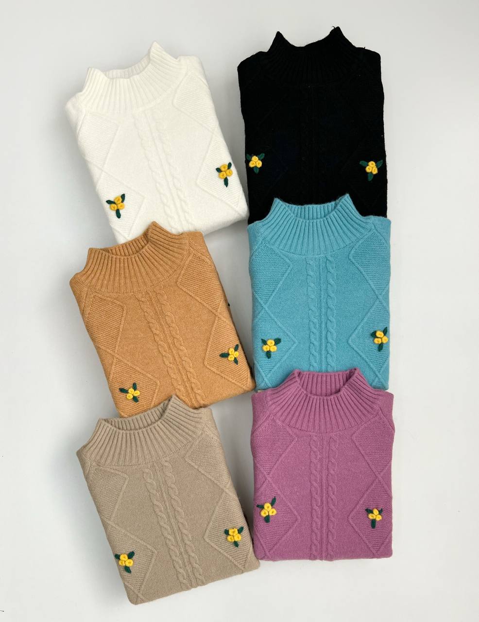 پلیور بافت گل برجسته کد 3293