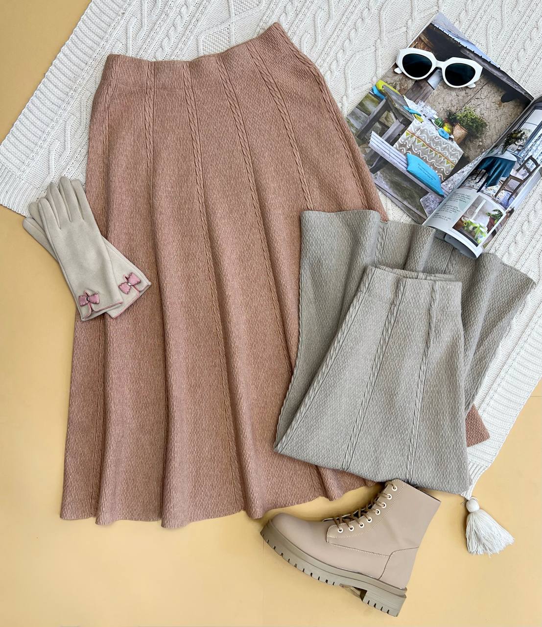 دامن بافت کلوش کد 3295