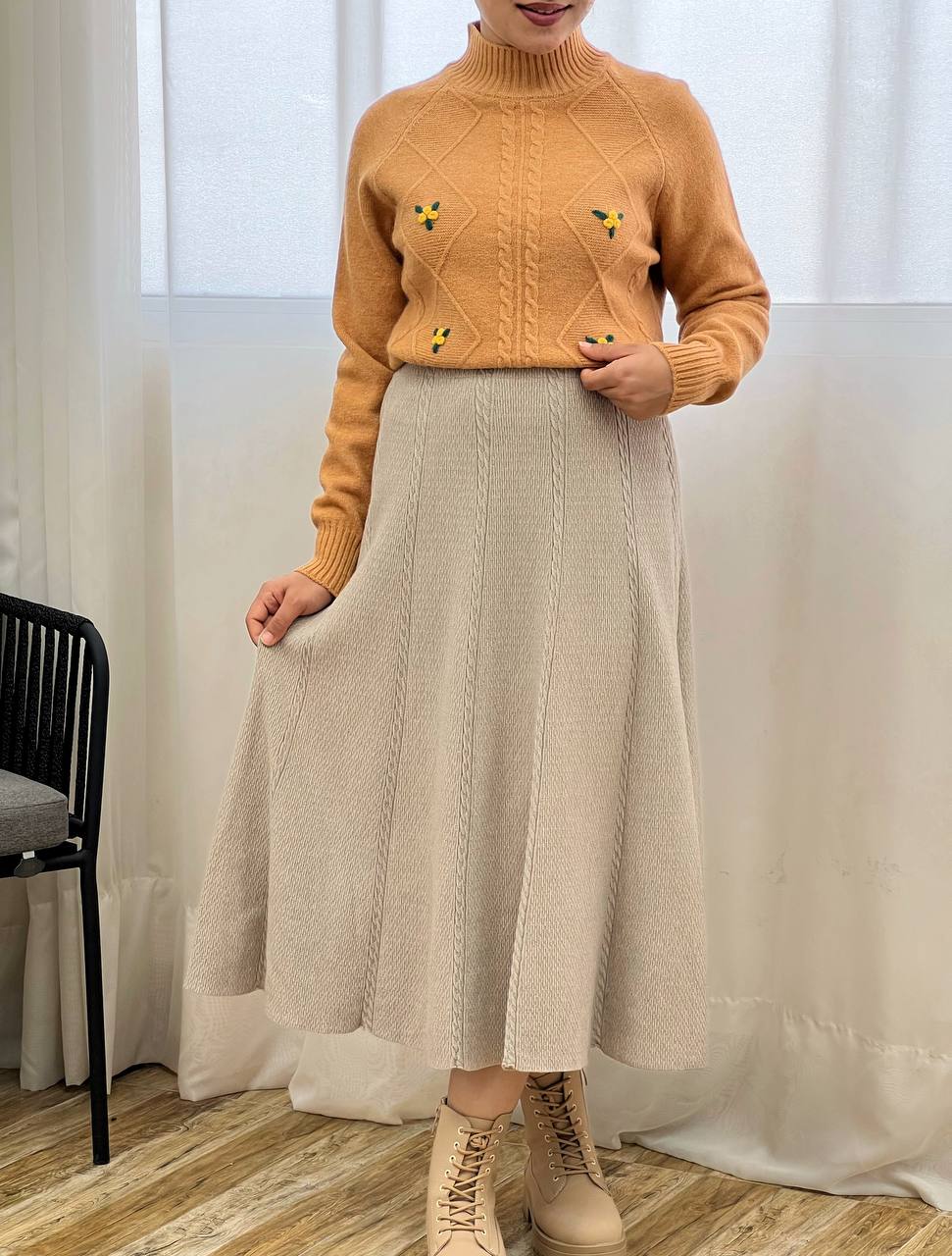 دامن بافت کلوش کد 3295