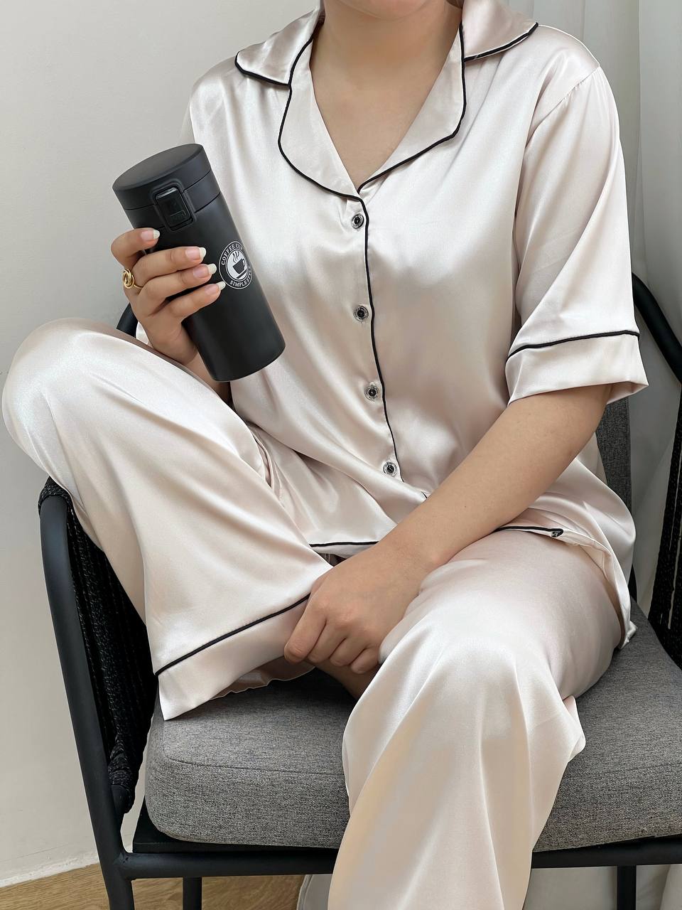 ست پیراهن و شلوار ساتن کد 3296