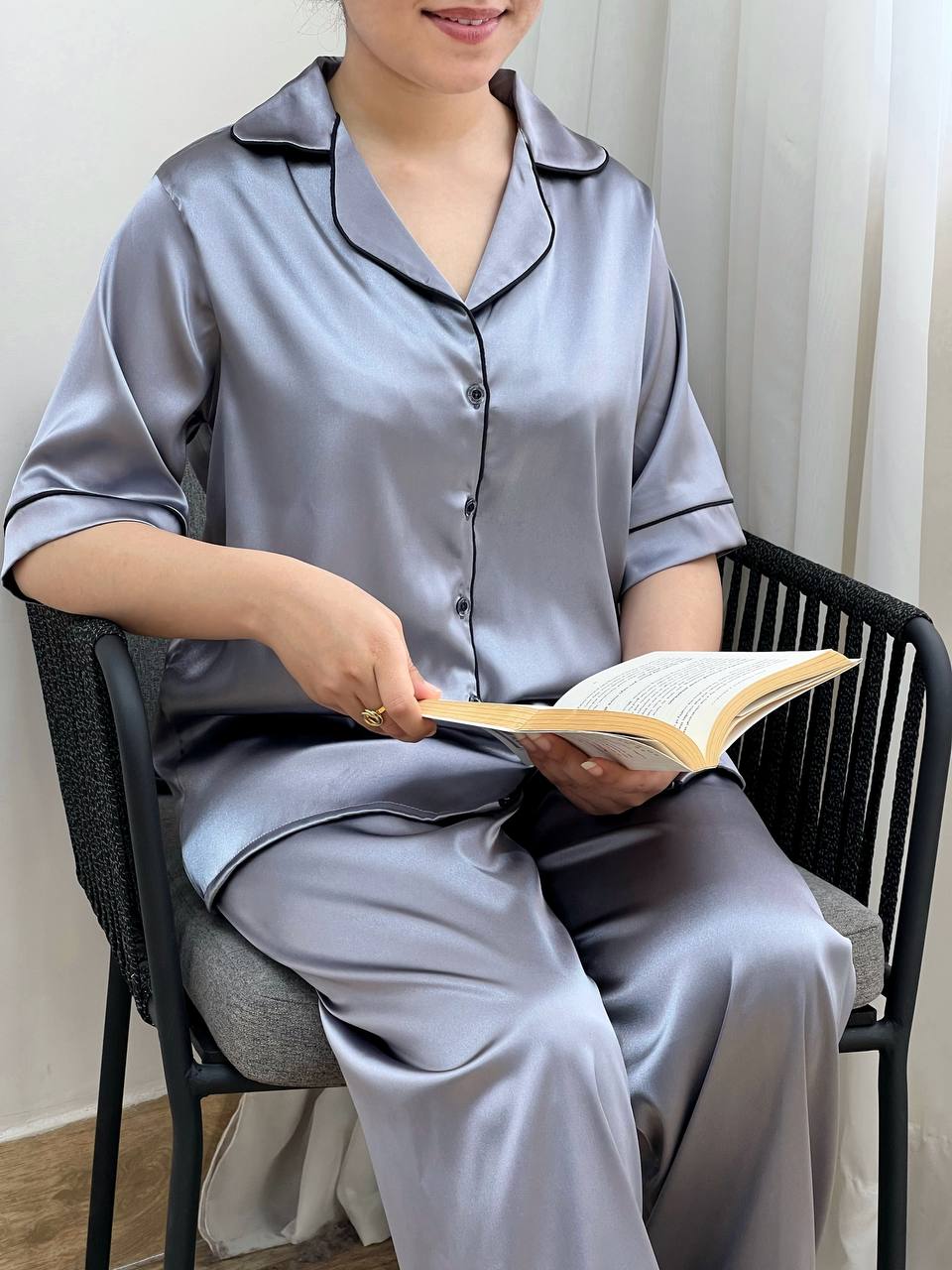 ست پیراهن و شلوار ساتن کد 3296