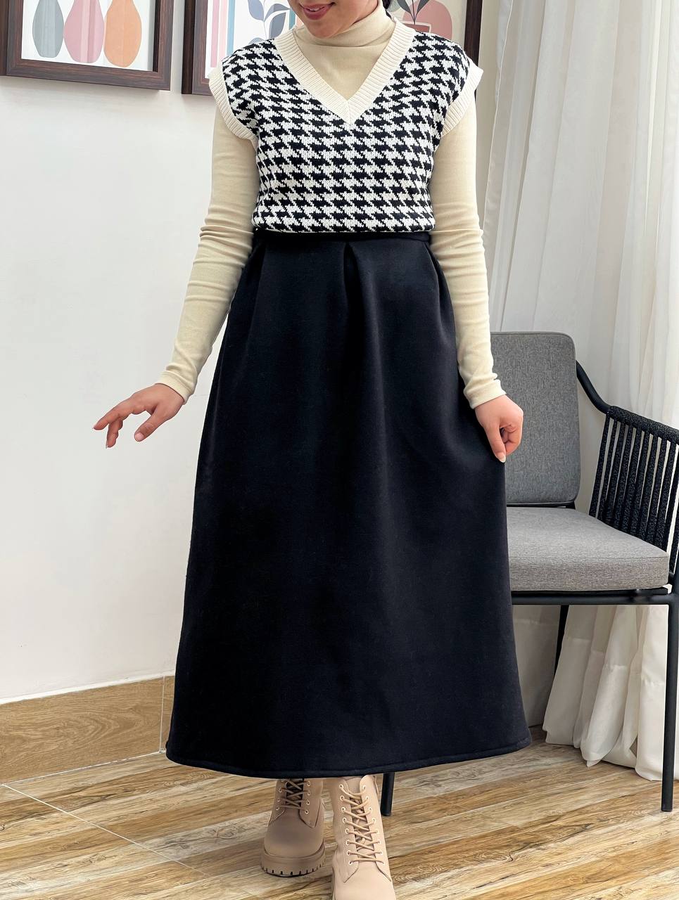 دامن فوتر پیلی دار کد 3300