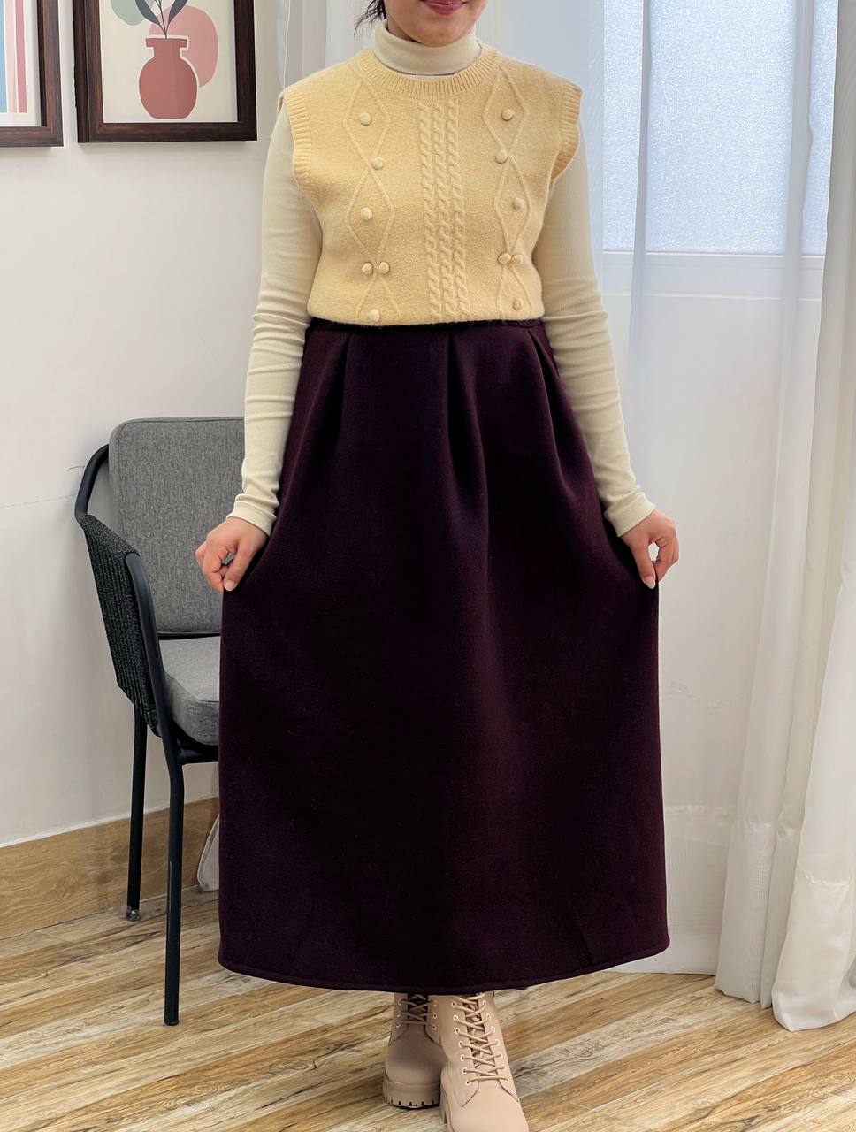 دامن فوتر پیلی دار کد 3300