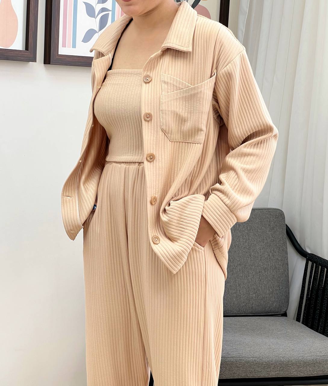 ست شومیز+نیم تنه+شلوارفیتیله کد 3302