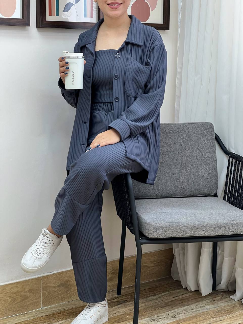 ست شومیز+نیم تنه+شلوارفیتیله کد 3302