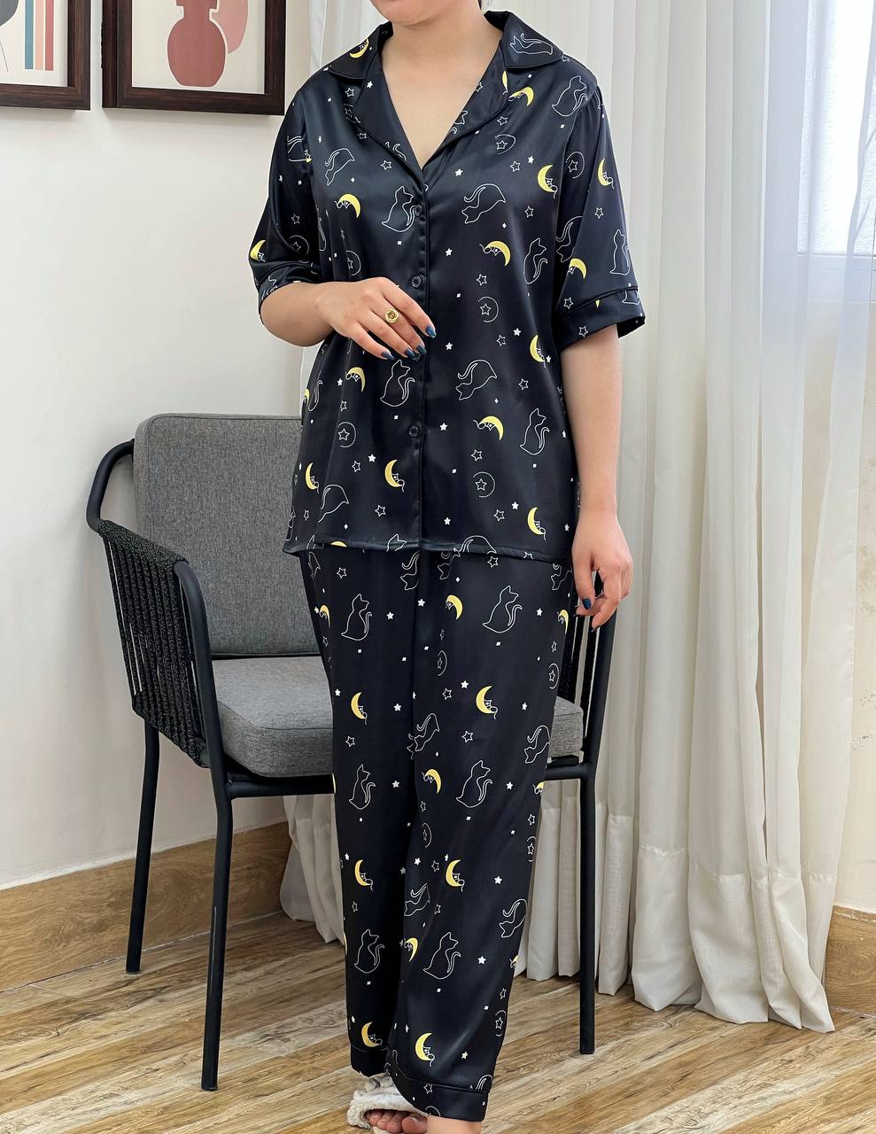 ست پیراهن و شلوار ساتن 7 طرح کد 3305