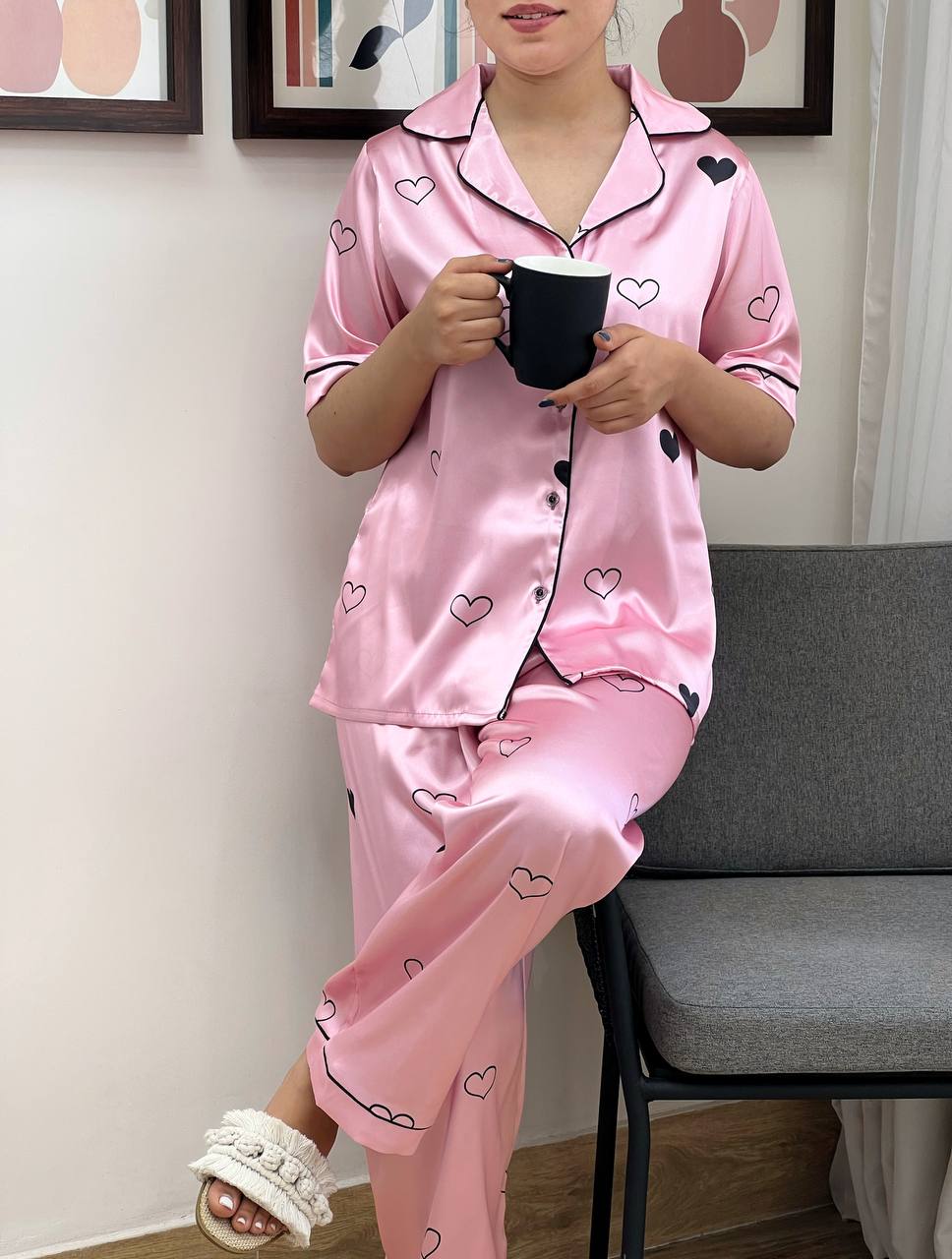 ست پیراهن و شلوار ساتن 7 طرح کد 3305