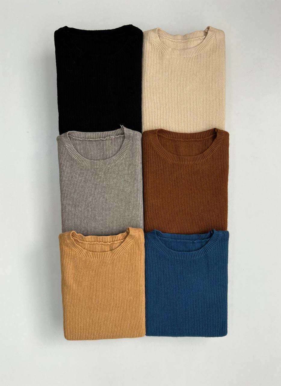 پلیور بافت یقه گرد 6 رنگ کد 3308