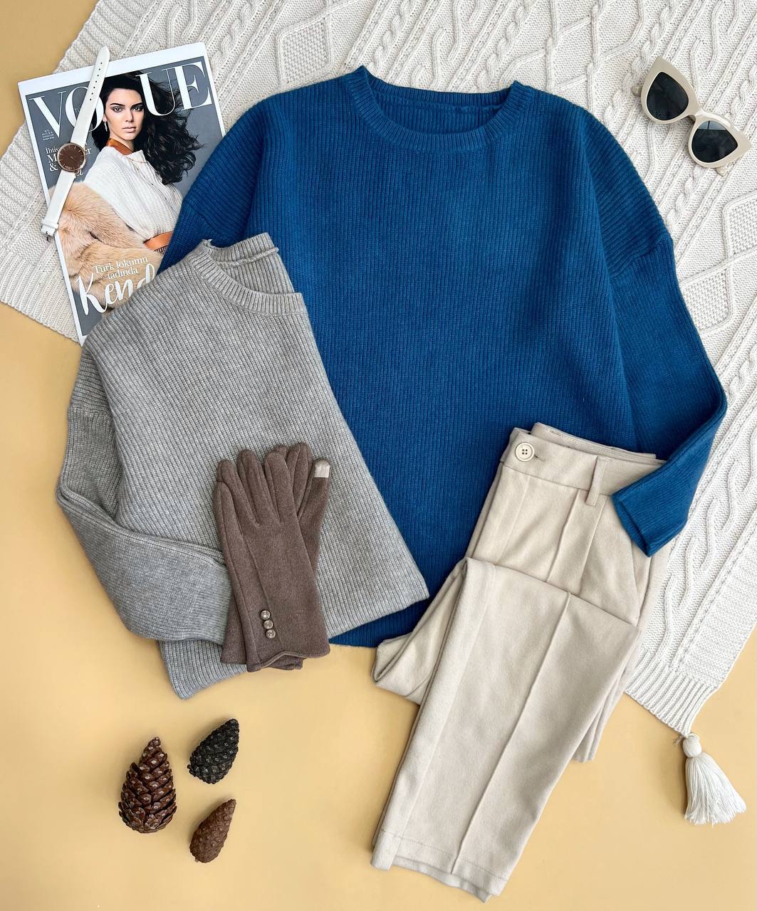 پلیور بافت یقه گرد 6 رنگ کد 3308