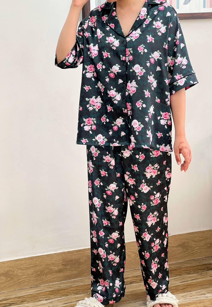 ست پیراهن و شلوار ساتن 7 طرح کد 3305