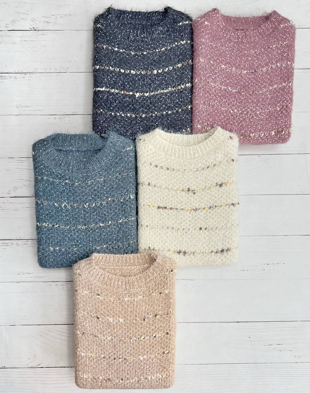 پلیور بافت موهر خطی کد 3314