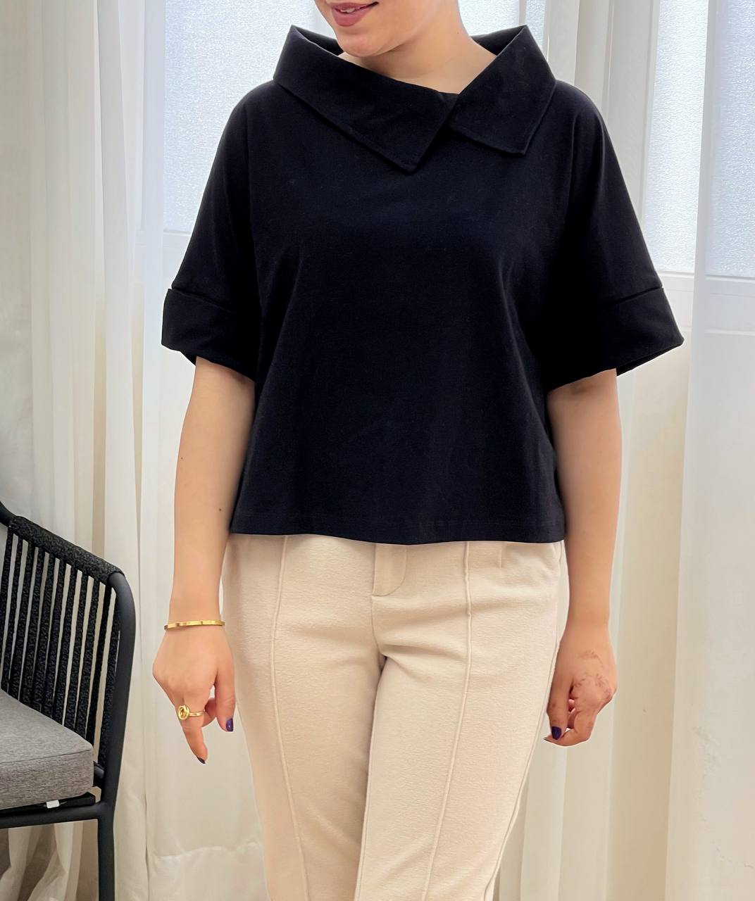 بلوز آستین سه ربع فشن کد 3315