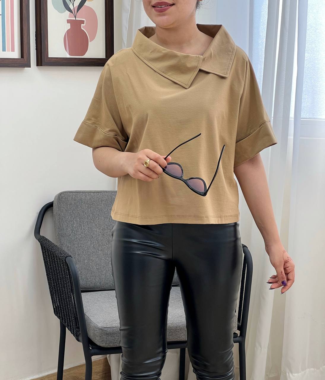 بلوز آستین سه ربع فشن کد 3315