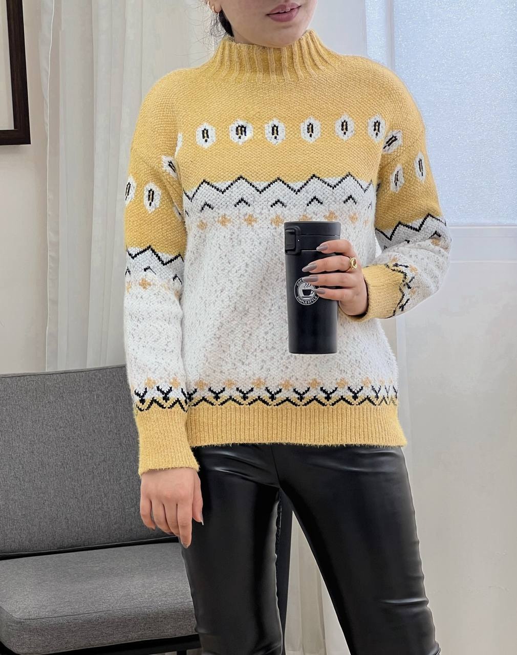 پلیور بافت مخمل گرم بالا کد 3316