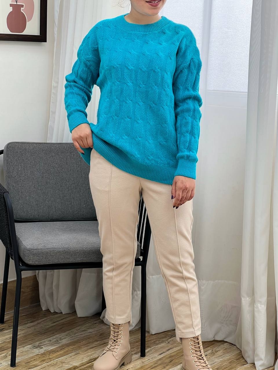 پلیور بافت زنجیری 7 رنگ کد 3317