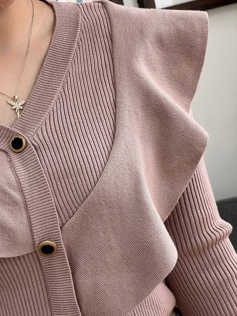 ست ژاکت بافت و دامن کد 3318