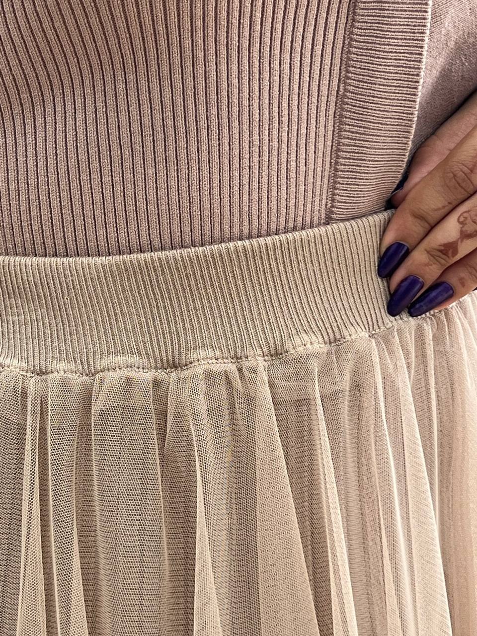 ست ژاکت بافت و دامن کد 3318