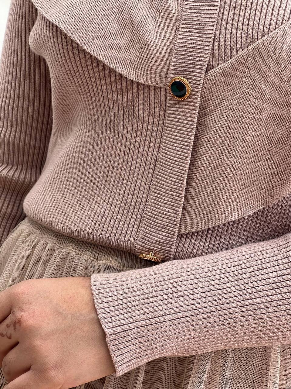 ست ژاکت بافت و دامن کد 3318