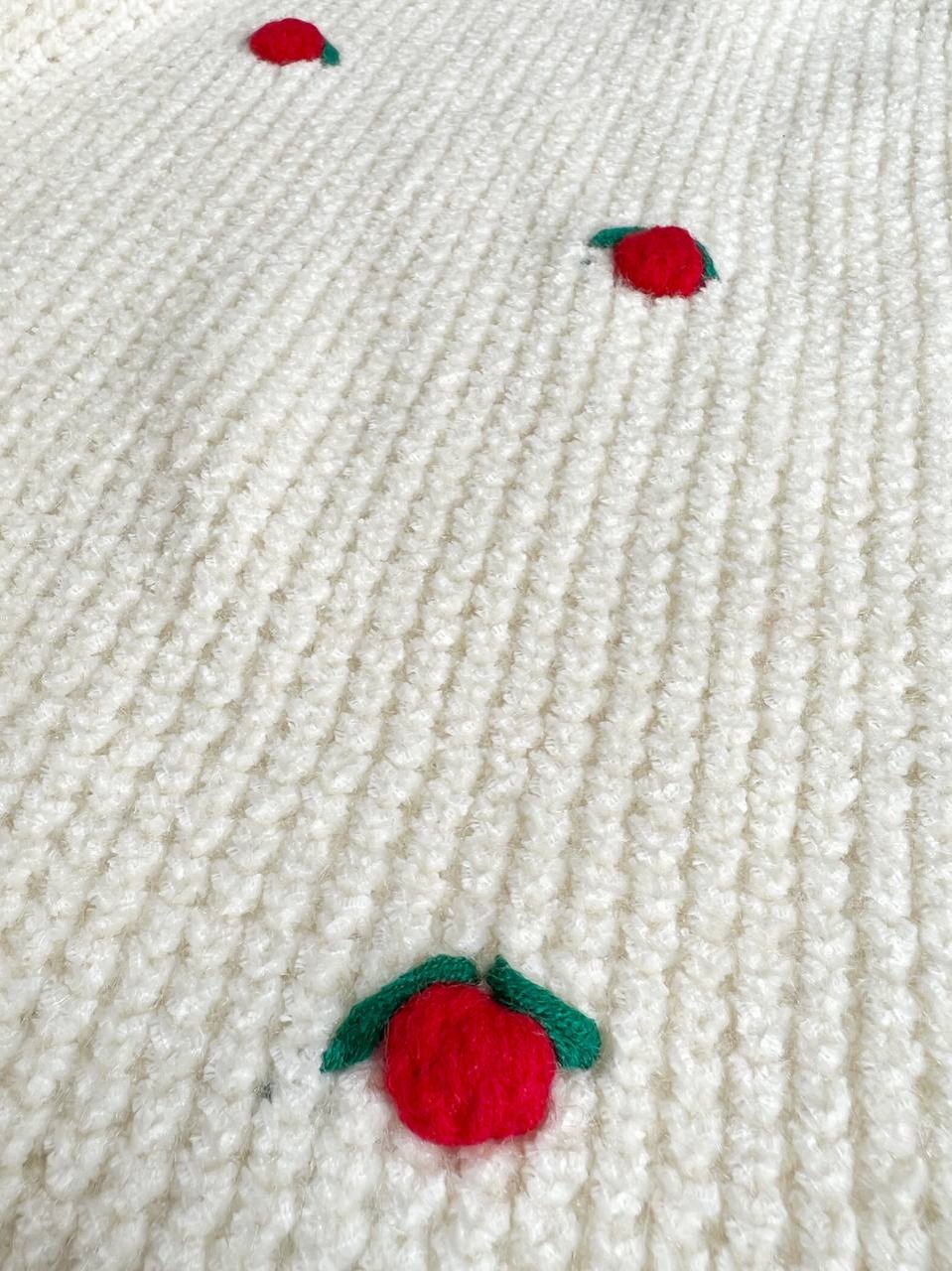 پلیور بافت آلبالو گل برجسته کد 3319