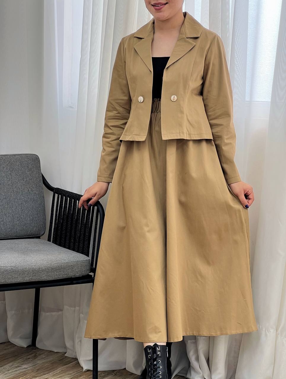 ست کت و دامن کلوش کد 3320