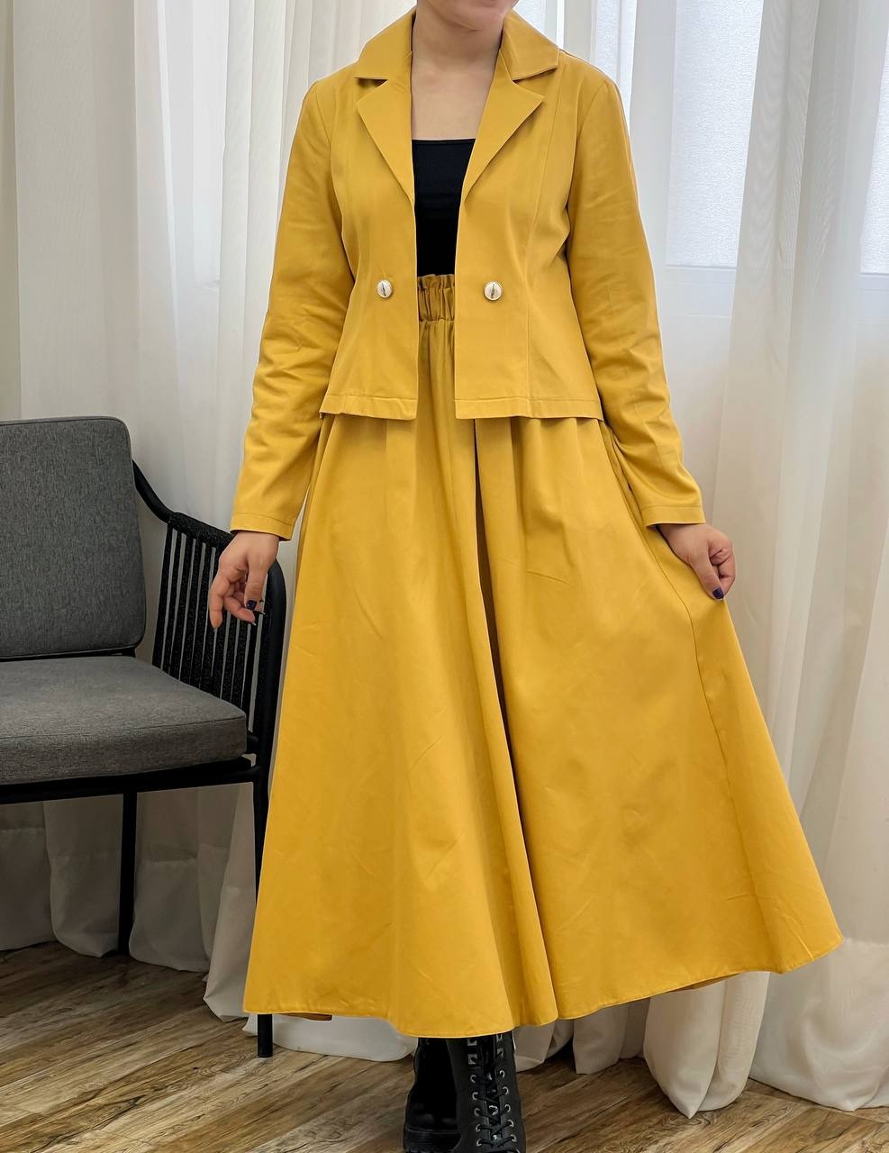 ست کت و دامن کلوش کد 3320