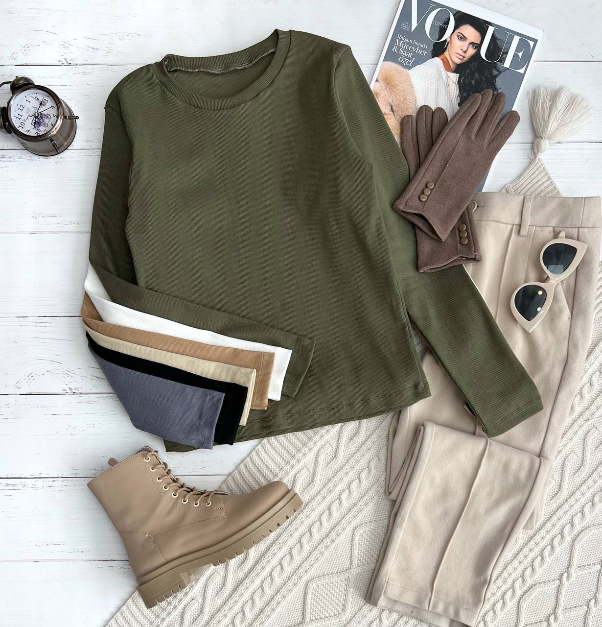 بلوز کبریتی آستین بلند کد 3258