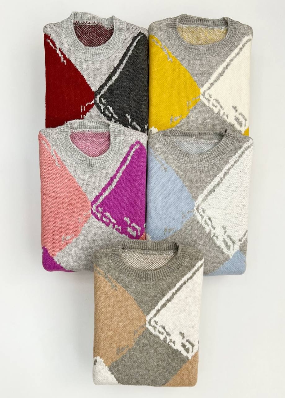 پلیور بافت یقه گرد لوزی کد 3325