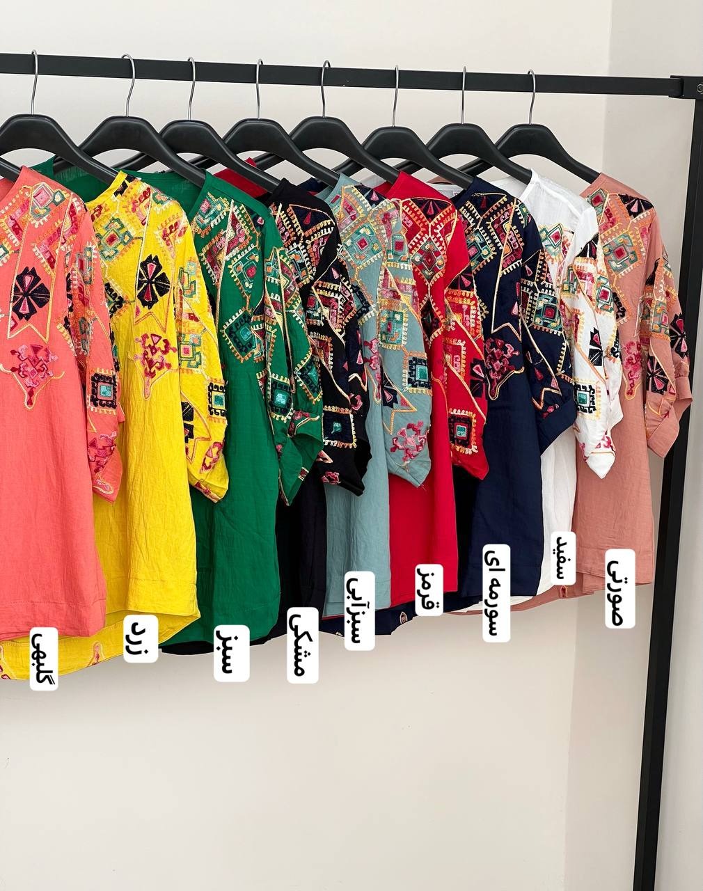 شومیز استین سه ربع تمام گلدوزی کد 3326