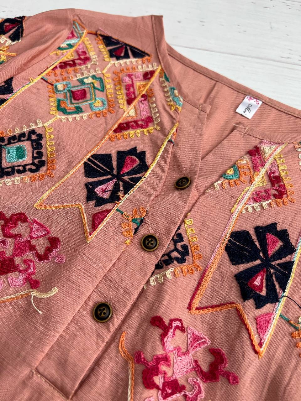 شومیز استین سه ربع تمام گلدوزی کد 3326