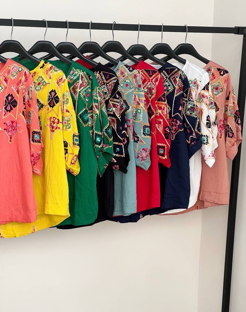 شومیز استین سه ربع تمام گلدوزی کد 3326