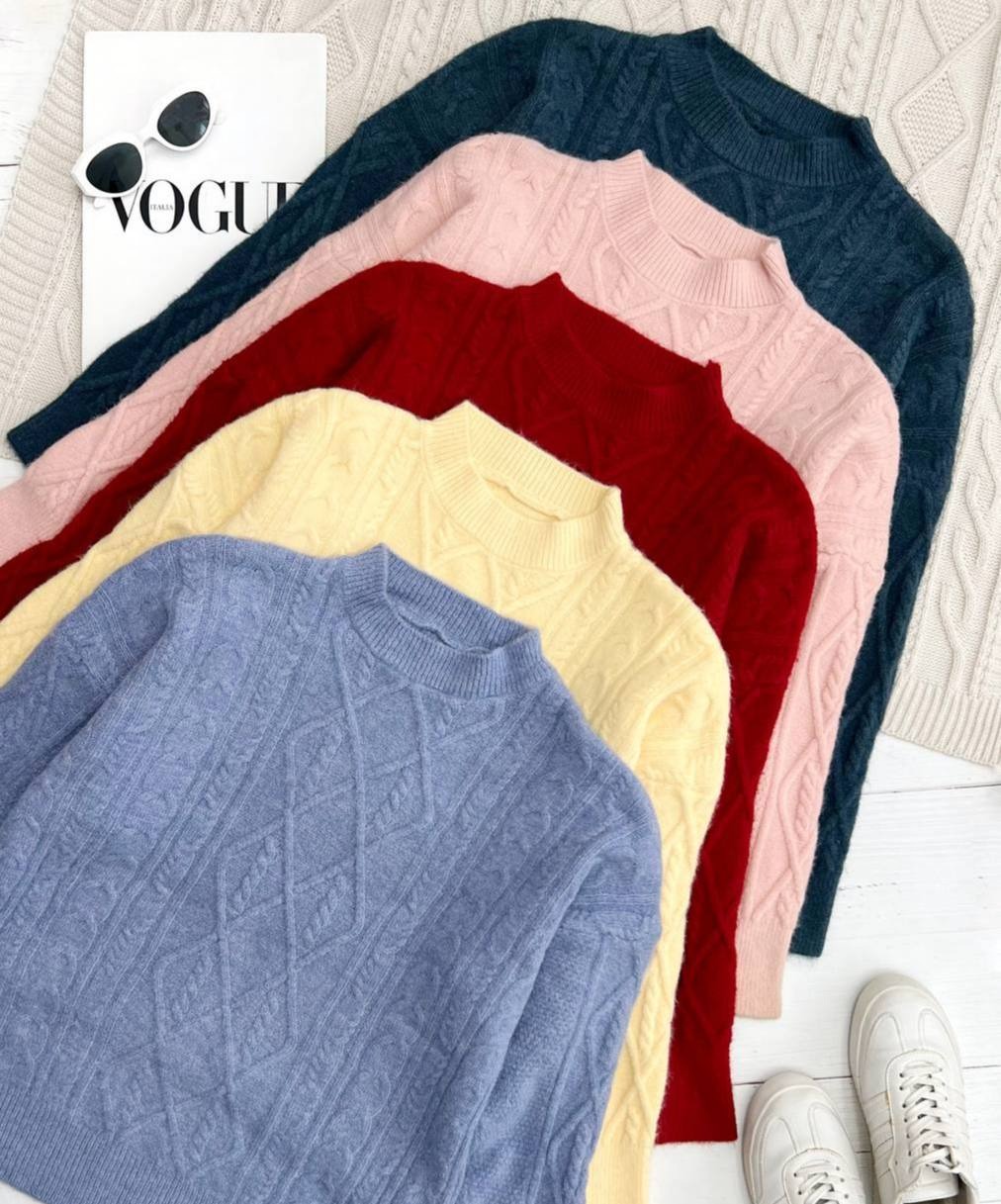 پلیور بافت 6 رنگ یقه گرد کد 3328