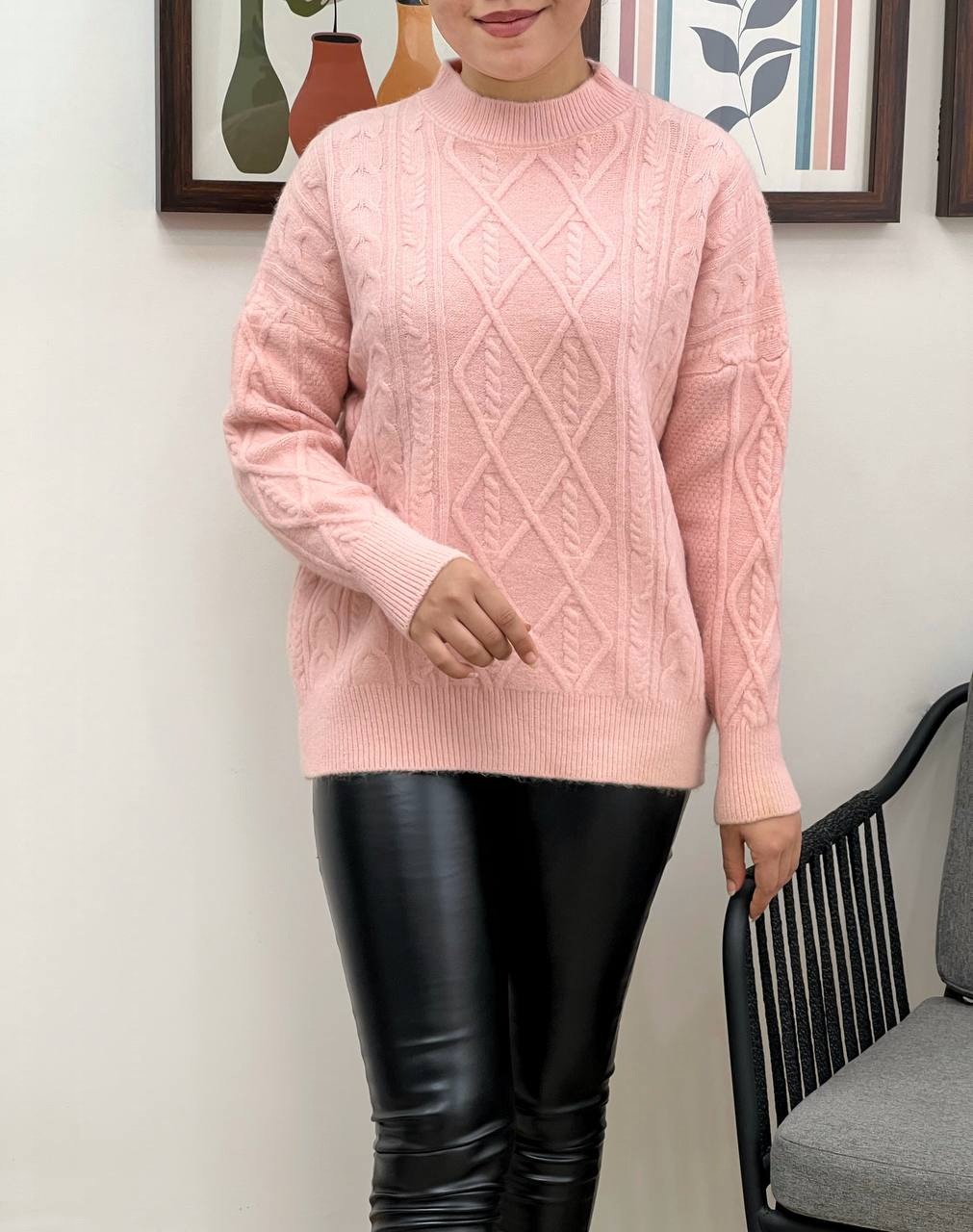 پلیور بافت 6 رنگ یقه گرد کد 3328