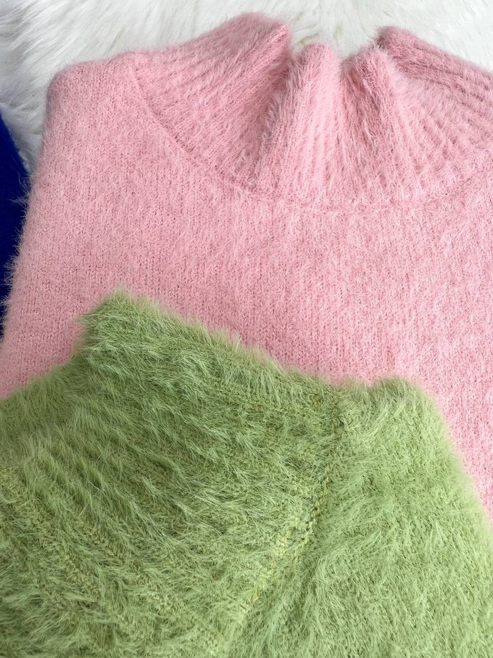 پلیور بافت موهر آستین گلدوزی کد 3329